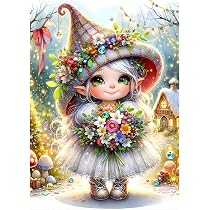 GDYEEH Kit Diamant Painting 5D Gnomes - 30x30 Cm, Art Du Diamant Complet, Pour Débutants Et Adultes