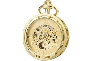 SEWOR Nouveau Design Unique Face à la Main mécanique Vent Montre de Poche complète Sliver