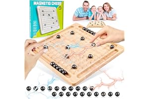 JOGNEE Schachbrett Magnetisch,Magnetisches Schachspiel,Tragbares Magnet Steinbrett,Magnetic Chess Game,Magnetisches Stein Brettspiel,Magnetisches Kinderschach Spielzeug,Puzzle Checkers Spiel (2)