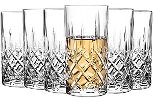 binsakao Collins Lot de 6 verres hauts pour boissons, eau, bière, soda - 414 ml