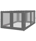 Outsunny paviljoen met zijwanden partytent met dubbel dak 3 x 3 x 2,8 m