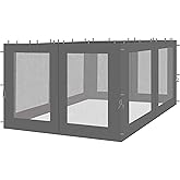 Pareti Laterali Per Gazebo Sahara 3x3m Con Finestra - Set Di 2 In PVC E Poliestere - Foto 5