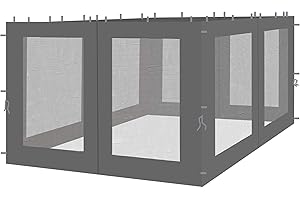 ‎QUICK STAR QUICK STAR 4 Seitenteile mit Moskitonetz für Rank Pavillon 3x3m Seitenwand Anthrazit RAL 7012