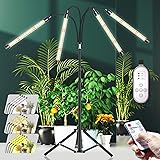 CXhome LED Pflanzenlampe mit Ständer, RF-Fernbedienung & Zeilengesteuerte Timing 4/8/12H, 4 Schaltmodi &10-stufige Helligkeit