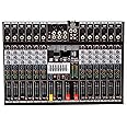 kh Professional Audio Mixer 12 Channels 3-Band EQ Audio Music Mixer Mixing Console With Bluetooth MP3 USB 99-Bit DSP 48V Phantom Power for Recording DJ Studio Streaming Stage Karaoke (12 Channel)