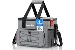 PeranoRidia Kühltasche Faltbar für Unterwegs, Isoliertasche Thermotasche Cooler Bag für Essen & Getränke, Tragbare Kühlbox für Camping Strand BBQ Grillen Picknick Wandern Einkaufen