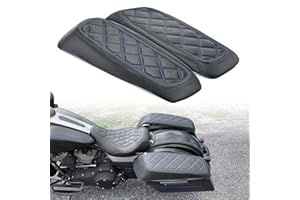 BRZOXIN Saddlebag Lid Covers for Harley, Protective Saddle Bag Lid Bra Compatible with 2014-2023 Touring FL Models, for Road Glide Electra Glide Road King Street Glide and Tri Glide Models, Blue Stitching