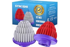 Synoshi Pro Konformat Borsthuvud för Rengöringsborste 2 Set | Odörfria borst, diskmaskinssäkra. För trånga utrymmen och fogar