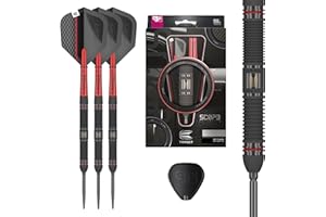Target Darts Scope Swiss Point Steeldarts, 90% Tungsten Dart-Set | Steeldarts, Darts in Rot & Schwarz, Profi Dart-Set mit Swiss Points & Tool | Barrel 01/02/03/04 –21G/22G/23G/24G/25G