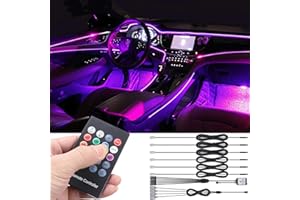 TABEN Auto Decorazione Interna Atmosfera Luce LED Interni Auto Kit di Illuminazione con 8 Colori, Impermeabile, Interni Atmosfera luci al Neon Striscia per Auto 1 W DC12 V (1 Set)