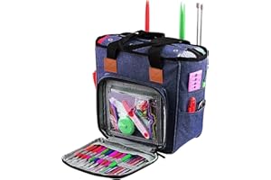 AIBAOBAO Borsa in lana per filo, a maglia, per riporre oggetti, a uncinetto, per proteggere e riporre il filo, adatta per trasportare maglieria, gancio e tasche per accessori