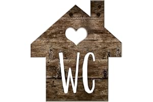 Logbuch-Verlag Targhetta per WC, effetto legno, colore marrone e bianco, targa per WC neutrale, per uomini e donne