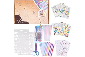 JIMBON 33 Piezas Álbum de Fotos Scrapbook Kit, Accesorios para Álbumes de Recortes Kit para DIY Album Scrapbook Tarjetas de Felicitación Journal Card Decoration(con pegatinas de esquina de fotos, bolígrafos)