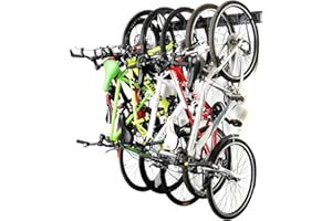 Ultrawall Stainless Steel Bike Storage Rack,6 Bike Storage Hanger Wall Mount for Home & Garage Holds Up to 300lbs, Black