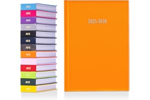 Evelay 2025 2026 Academic Diary A5 Page A Day Mid Year Hardback Planner Organiser for School Student Teacher Office (A5, Orange)