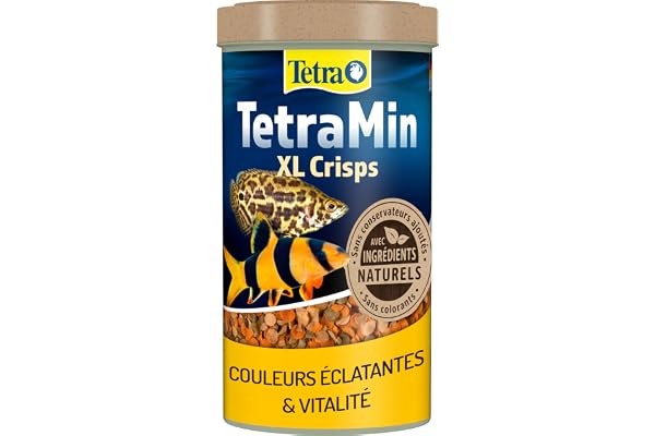 TetraMin XL Crisps Nutri Evolution - Aliment Complet en Pétales aux Ingrédients Naturels pour Poissons Tropicaux de Grande Taille - Sans conservateurs ajoutés ni colorants - Boîte PET recyclé - 500 ml