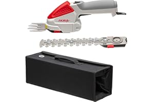 IKRA cisaille à gazon et arbuste sur batterie IGBS 1054 LI, 7,2V, autonomie max. 175 min, batterie, chargeur & sacoche inclus, Gris/Rouge