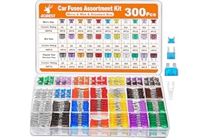 JOREST 300Pcs Fusible Voiture Set, 160 Mini Fusible Auto + 90 Moyenne Fusible Automobile + 50 Micro Fusible + Extracteur - po