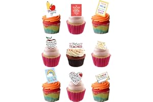 TOP THAT 27 Stand Up Thank You Teacher Edible Wafer Paper Cake Toppers Decorations