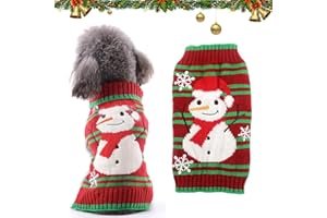 BUKYCAT Maglione Natalizio per Cani, Maglioncino Natalizio per Cane o Gatto. Maglioncino Cane Natale, Maglioncino Cane Natale, Lavorato a Maglia per Cani di Piccola,Gatti,Invernali (L, B)
