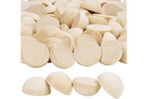 BELLE VOUS Paquete de 100 bolas de madera natural, 25 mm, Schima Superba, decoraciones y proyectos de bricolaje