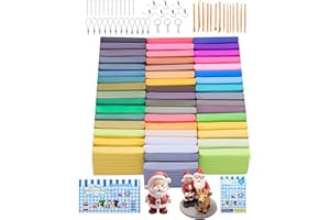 TOYOUTO Polymerpaste, 50 Farben, Fimo-sicher und ungiftig,Modelliermasse, DIY Clay Kit inklusive Modellierwerkzeug und Zubehör