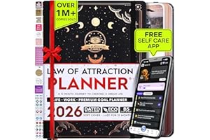 FREEDOM MASTERY Law of Attraction Planner 2026 - Hourly, Weekly & Monthly Goal Setting Planner with Panduo App | 12 Month Productivity, Life & Gratitude Journal | Include Foldable Vision Board, Gift Box & Stickers