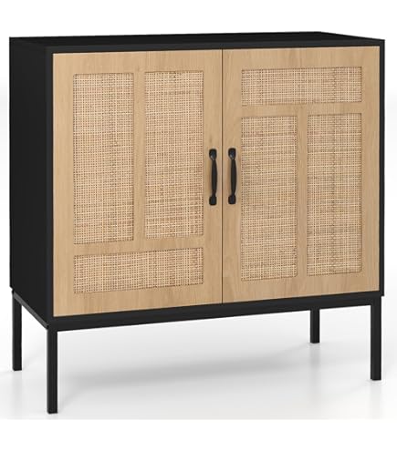 COSTWAY Houten Sideboard, Kaste met verstelbare planken en 2 deuren