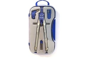 Memotak da Vinci Balaustrone - Compasso 4 Pezzi con Regolazione a Frizione con Tubo portamine S08004D - Blu