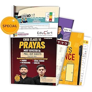 (For Gap Days) Educart PRAYAS CBSE Class 10 for 2026 (Introducing revolutionary marks increment concept - NCERT CHITS)