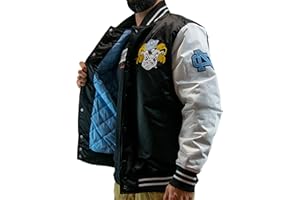 Mitchell & Ness NCAA Team Origins Varsity Satin Jacket - North Carolina, Black