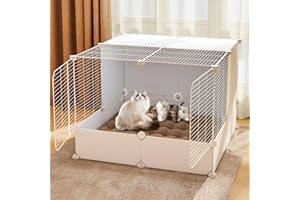 HOMCENT Pet Playpen,Cat Bed House for Encrypted Indoor/Outdoor Translucent Cat Cave with Big Space for Rabbit,Kitten,Hamster,Guinea Pig,Turtle,Hedgehog,75 * 75 * 55CM