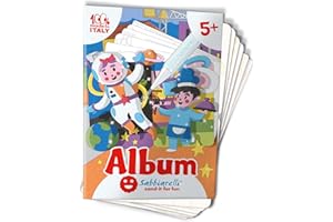 Sabbiarelli Sand-it For Fun - Album Cosa Faremo da Grandi: 6 Fogli Adesivi A5 per Sand Art con 10 Disegni da Colorare con Sabbia Colorata (NON INCLUSA) - Lavoretti Creativi per Bambini Anni 5+