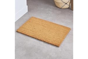 Comart, Felpudo Natural de Fibra de Coco, Alfombra para Entrada, escurridor, Fondo de PVC Antideslizante, para Exterior e Interior, para Puerta de Entrada, Resistente, fácil de Limpiar, Rectangular,