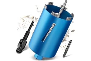 PLODAXE M22 Turbo Kernbohrer Ø120mm L200mm mit 100mm SDS Plus Adapter Trocken/Nass Bohrkrone Diamantbohrkrone Kernbohrkrone Dosenbohrer für Beton Ziegel Bimsstein