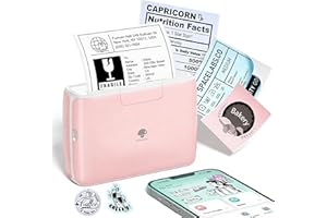 ‎PHOMEMO Phomemo M04S Mini Drucker Tragbarer Thermodrucker, 300 DPI Sticker Drucker 110mm für Geschenk, Studiennotizen, Etiketten, Fotos, Minidrucker für Smartphone Kompatibel mit iOS & Android