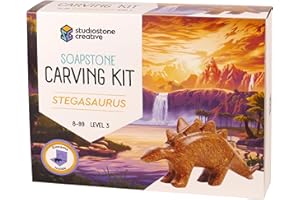 STUDIOSTONE CREATIVE DIY Arts & Crafts Carving Kit Kids Adults Stegosaurus Sculpture Soapstone