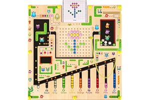sacemontic Magnetspiel Montessori Spielzeug 3 Jahre, Holz Labyrinth Spiel Kinderspielzeug, Magnetic Spiel Motorikspielzeug Lernspiele für Kinder Jungen Mädchen, Geburtstag Weihnachten Geschenke