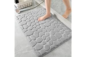 AMFUN Tappeto da bagno in Flanella, Tappeto Bagno Assorbente, Tappetino Antiscivolo Doccia per il bagno e il soggiorno, 50 x 80 cm, Assorbente, Lavabile