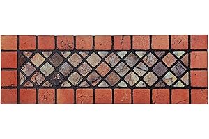 Nicoman Elegancka mata do płytek bariera wycieraczka przyjazna dla środowiska skrobaczka i antypoślizgowa mata do drzwi wewnętrznych/zewnętrznych, wąska (75 x 25 cm), czerwona krawędź