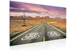 Runa Art Tableau Decoration Murale Route 66 Grand Canyon 1 Partie Moderne Toile non tissée Salon Salle Vintage Beige Orange 611312a