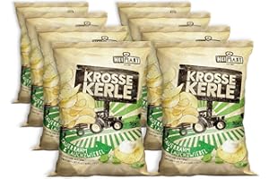 ‎HEIMART Krosse Kerle Chips | HeiMart | Sauerrahm & Lauchzwiebel | 8er Box | regional | glutenfrei | vegetarisch | 8 x 115 g