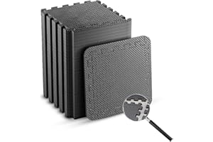 EDUKIT 24 St. Bodenschutzmatte Fitness, mit Rand 20 St; Schwarz Viereckig je 30,5x30,5cm, 1cm Dick. Gesamt 175cm X 118cm (2,07m²) Unterlegmatten Schutzmatten Bodenmatten Sportmatten Puzzlematte EVA