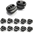 Ganzoo 10er Set Kordelstopper/Kordelklemme (Doppellochung) für Seile, Jacken UVM. Aus Kunststoff, Farbe schwarz; Marke