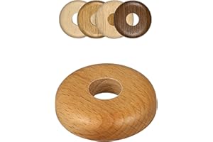 FUX 2 Pieces Wooden Radiator Pipe Cover for 15-22mm Pipes; Heating Floor Pipe Collar (15mm, Buche)