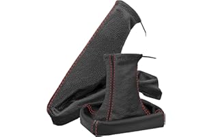 L & P CAR DESIGN Funda para palanca de cambios y funda para freno de mano compatible con Opel Astra G, accesorios para coche, para interior, pomo de palanca de cambios, cubierta para palanca de cambios, funda de piel