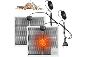 WIYETY Terrarium Heizmatte: 2er-Pack 28x28cm 14W Einstellbare Temperaturregelung, Reptilien Wärmekissen mit Kontrolle für Schlangen, Echsen, Frosch Einsiedlerkrebs und Geckos