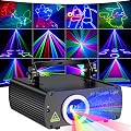KeoBin Jeu de Lumière 3D RGB DJ DMX512 & Télécommande et Stockage de Motifs | 3D RGB Projections Animées, Zoom & Rotation, Stockez, Sonore Réglable, 32H DMX512 par Télécommande pour Toutes vos Soirées