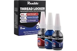 Realth Frein Filet | Bleu et Rouge & Violet | Bloc à Filetage à Faible Résistance Moyenne et Haute | Boulons à écrous de Verrouillage et D'étanchéité - Contre la Perte et les Fuites | Pack 10ml x 3