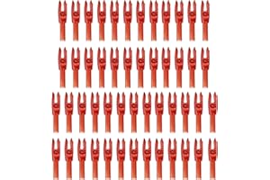 PATIKIL Frecce per Tiro Arco Nocks 4,2mm 0,165", 50pz Inserto Chiari Nock Frecce di Ricambio per Frecce Caccia Arco Composito Arco Ricurvo, Rosso